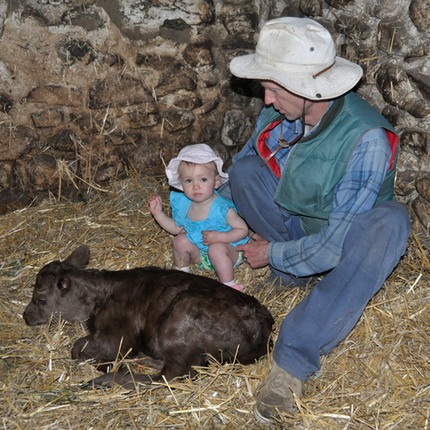 Chloe Alan and calf