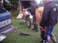 KTM rear frame check, still a bit twistd