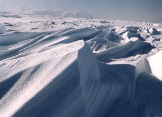 Wind blown snow.
