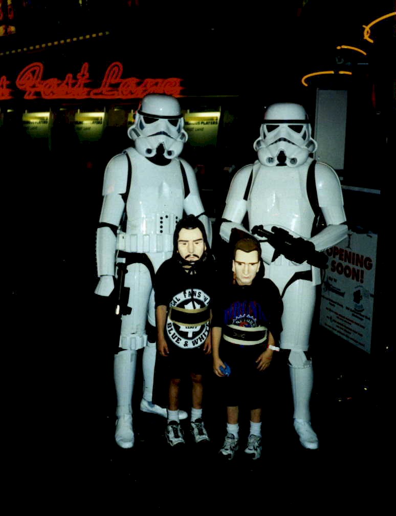 Stormtroopers with a couple of fans.