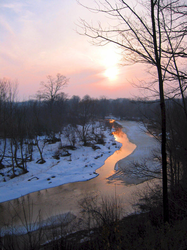 Sunset on Ausable --Winter